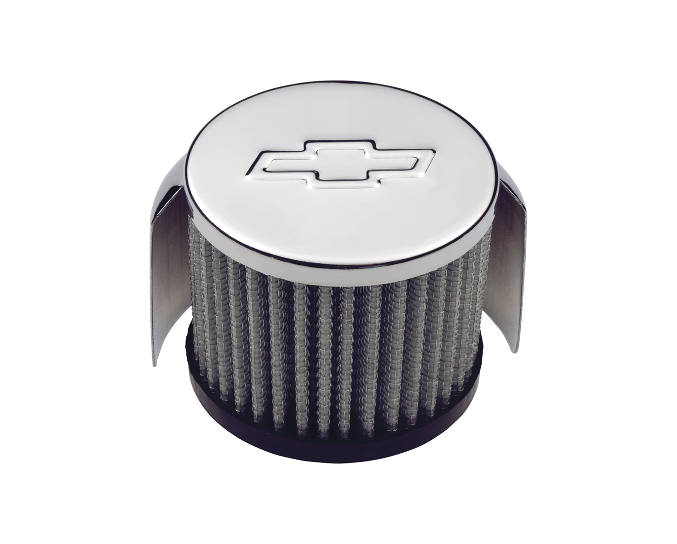 Proform Engine Valve Cover Breather 3 Inch Diameter Chevy Logo Push-In Style w/Hood Chrome Chevrolet Performance Parts