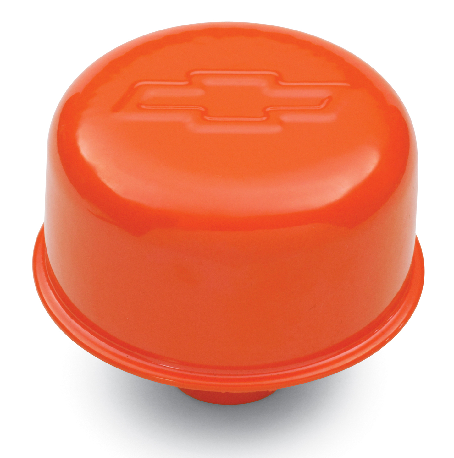 Proform Engine Valve Cover Breather 3 Inch Diameter Bowtie Logo Push-In Style Orange Chevrolet Performance Parts