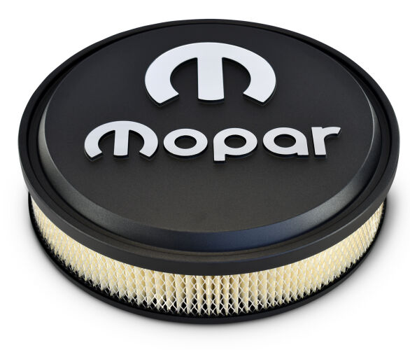 Air Cleaner Kit 14 Inch Diameter Aluminum Black Crinkle Raised and Machined MOPAR Emblem Proform