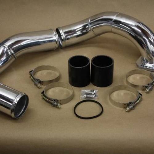 Silver Metallic Cold Side CAC Intercooler Pipe Kit for 6.7l 2011-2016 Powerstroke Made In USA 