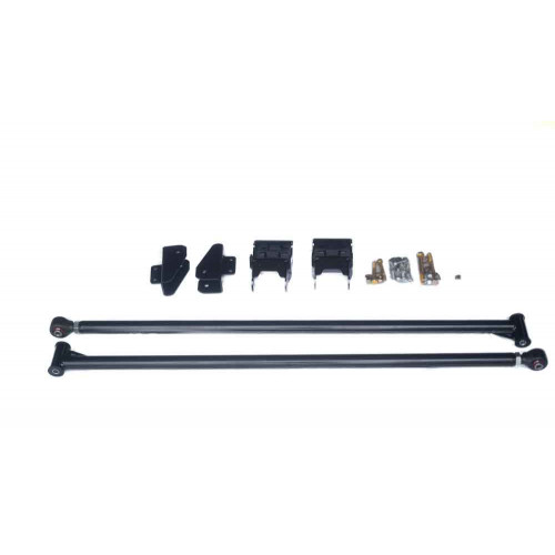 Premium 2.0 Inch Diameter Traction Bars Black Semi Gloss Powder Coat | 05-20 Ford SuperDuty Short Bed with 3.5 Inch Per Axle