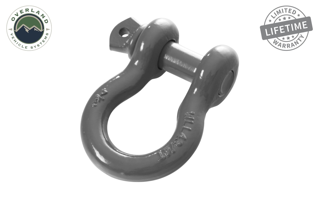 Overland Vehicle Systems 3/4in Recovery Shackle, Gray