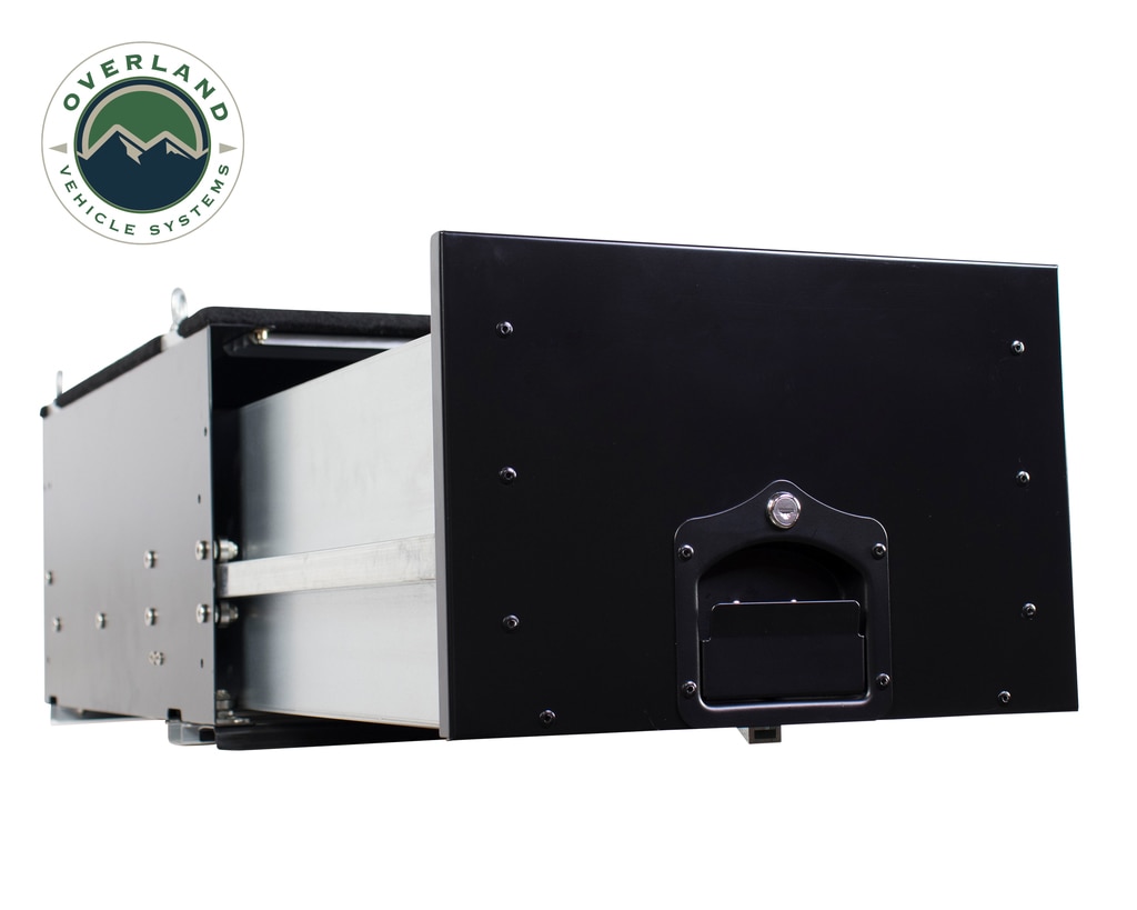 Overland Vehicle Systems Cargo Box w/Slide Out Drawer - Black Powdercoat